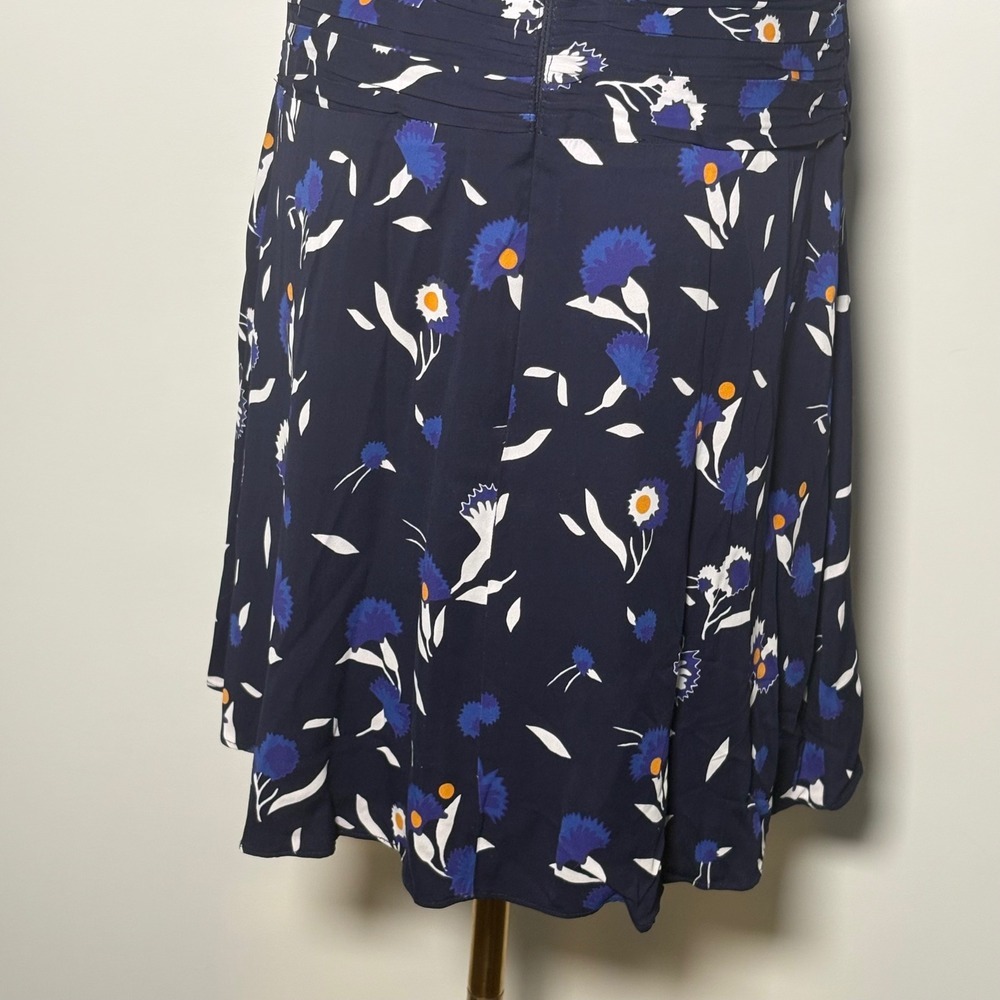 Self Portrait Womens Botanical-Print Jersey Crepe Navy Minidress US 8 - Picture 10 of 15